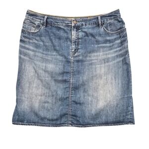 Pilcro and the Letterpress Blue Denim Pleated Ruffle Back Mini Skirt Size 32